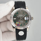 DATEJUST II 41MM STAINLESS STEEL CASE WIMBLEDON DIAL RUBBER STRAP
